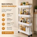 Ver imagem 3 de Carrinho Organizador Estante 4 Prateleiras Multiuso Quarto Lavanderia Cozinha Brinquedos Varanda Aux