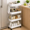 Ver imagem 6 de Carrinho Organizador Estante 4 Prateleiras Multiuso Quarto Lavanderia Cozinha Brinquedos Varanda Aux