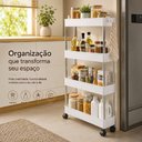 Ver imagem 5 de Carrinho Organizador Estante 4 Prateleiras Multiuso Quarto Lavanderia Cozinha Brinquedos Varanda Aux