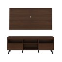 Ver mais imagens de Rack Retrô com Painel e Suporte para TV até 65" Multimóveis Flórida FG3134 Madeirado/Preto