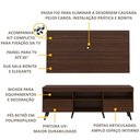 Ver imagem 4 de Rack Retrô com Painel e Suporte para TV até 65" Multimóveis Flórida FG3134 Madeirado/Preto