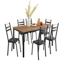 Ver imagem 2 de Conjunto Sala de Jantar Mesa Retangular Tampo BP com 6 Cadeiras Adriana Preto/Silver/Demolição