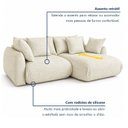 Ver imagem 5 de Sofá Cama Modular Orgânico Retrátil 3 Lugares com Almofadas 200cm Malibu