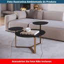 Ver imagem 3 de Mesa de Centro Industrial Chanfrada Artesano 83 Cm (larg) 3 Tampos Mdp Nero (preto) Pé Aço Dourado
