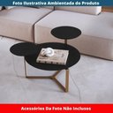 Ver imagem 4 de Mesa de Centro Industrial Chanfrada Artesano 83 Cm (larg) 3 Tampos Mdp Nero (preto) Pé Aço Dourado