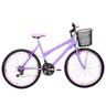 Bicicleta Feminina Aro 26 Mtb Aero 18 Marchas Cor Lilás e Rosa - 1