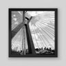 Quadro Fotografia Ponte Estaiada São Paulo - 40x40cm - Moldura Padrão Preto - 1