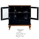 Ver imagem 3 de Cristaleira com 2 Portas 1 Gaveta e Laterais em Vidro Pés Luiz Xv 5115 Genebra - Preto/pinhão