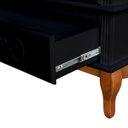 Ver imagem 4 de Cristaleira com 2 Portas 1 Gaveta e Laterais em Vidro Pés Luiz Xv 5115 Genebra - Preto/pinhão