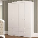 Ver imagem 1 de Guarda-roupa de Bebê Encanto 4 Portas 4 Gavetas 100% Mdf Branco - Permóbili