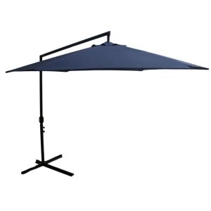 Ombrelone Guarda Sol Suspenso Lateral Retrátil com Fator Proteção Uv Manivela 3 M Azul Importway
