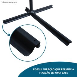 Ombrelone Guarda Sol Suspenso Lateral Retrátil com Fator Proteção Uv Manivela 3 M Azul Importway - 6