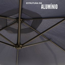 Ombrelone Guarda Sol Suspenso Lateral Retrátil com Fator Proteção Uv Manivela 3 M Azul Importway - 5