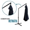 Ombrelone Guarda Sol Suspenso Lateral Retrátil com Fator Proteção Uv Manivela 3 M Azul Importway - 3