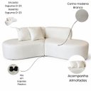 Ver imagem 5 de Sofá Orgânico Curvo Quatro Lugares 250cm em Corino Ocre Luxuoso com Almofadas