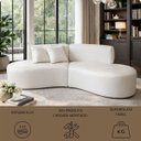 Ver imagem 6 de Sofá Orgânico Curvo Quatro Lugares 250cm em Corino Ocre Luxuoso com Almofadas