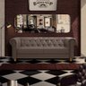 Sofá Para Barbearia 1,80m Chesterfield Living Sued Marrom Shop JM - 1