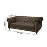 Sofá Para Barbearia 1,80m Chesterfield Living Sued Marrom Shop JM - 4
