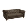 Sofá Para Barbearia 1,80m Chesterfield Living Sued Marrom Shop JM - 2