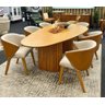 Conjunto Sala de Jantar Fusion Mesa de 2,0 Metros com 6 Cadeiras Estofadas em Linho - 1