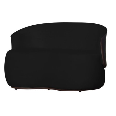 Poltrona Namoradeira Sofá Orgânico 2 Lugares Beatriz Composê Corino Marrom - Suede Preto