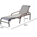 Ver imagem 3 de Espreguiçadeira para Jardim 46cm x 62cm x 190cm Slim Marrom/Bege
