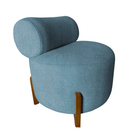Poltrona Decorativa Mônaco Linho Azul