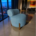 Ver mais imagens de Poltrona Decorativa Mônaco Linho Azul