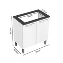 Ver imagem 2 de Balcão de Aço para Cooktop 2portas Branco Evidence Bertolini