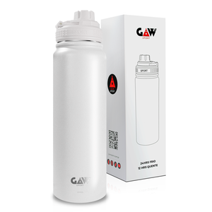 Garrafa Térmica Gaw Sport 800 Ml Original Água Quente e Fria Tampa Hermética Poroso - Branco
