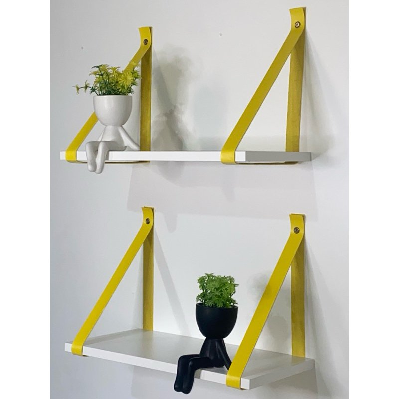 Kit 2 Prateleiras de Mdf 50x20cm:amarelo