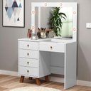 Ver imagem 1 de Penteadeira Camarim Lorena com 5 Gavetas Branco