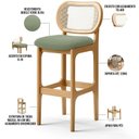 Ver mais imagens de Kit 05 Banquetas Altas para Cozinha Bancada Sala Tela Betta Fixa L02 Bouclê Oliva - Lyam