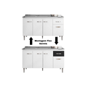 Ver imagem 4 de Balcão Gabinete para Pia Gabriela s/ Tampo 150cm 4 Portas 1 Gaveta - AJL Móveis Balcão Gabinete para