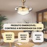 Ventilador Led Air Cristal Retrátil 4 Pás Lustre Dimmer Ops - 2
