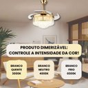 Ver imagem 2 de Ventilador Led Air Cristal Retrátil 4 Pás Lustre Dimmer Ops