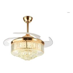 Ventilador Led Air Cristal Retrátil 4 Pás Lustre Dimmer Ops - 1