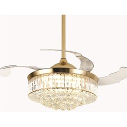 Ventilador Led Air Cristal Retrátil 4 Pás Lustre Dimmer Ops - 6