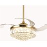Ventilador Led Air Cristal Retrátil 4 Pás Lustre Dimmer Ops - 6