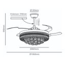 Ver mais imagens de Ventilador Led Air Cristal Retrátil 4 Pás Lustre Dimmer Ops