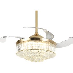 Ventilador Led Air Cristal Retrátil 4 Pás Lustre Dimmer Ops - 4