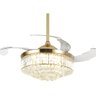 Ventilador Led Air Cristal Retrátil 4 Pás Lustre Dimmer Ops - 4