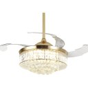 Ver imagem 4 de Ventilador Led Air Cristal Retrátil 4 Pás Lustre Dimmer Ops