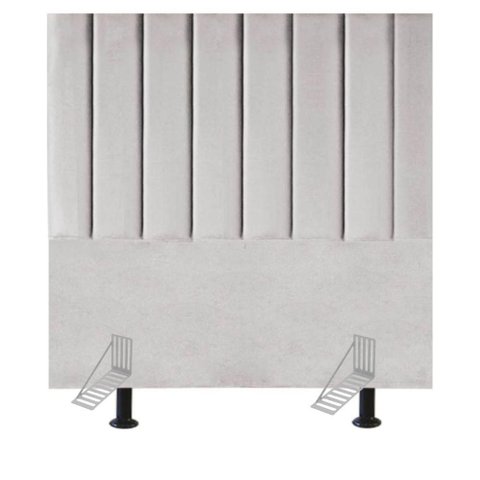 Cabeceira Cama Solteiro Box 100 Cm Luna Veludo e Frame Cinza Claro