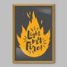 Quadro Frase Light My Fire - 60x40cm - Moldura Padrão Madeira - 1
