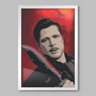 Quadro Filme Bastardos Inglórios Brad Pitt - 60x40cm - Moldura Padrão Branco - 1