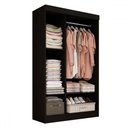 Ver imagem 4 de Guarda-roupa Solteiro Cordoba 2 Portas de Correr Preto - Panorama Móveis
