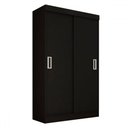 Ver imagem 3 de Guarda-roupa Solteiro Cordoba 2 Portas de Correr Preto - Panorama Móveis