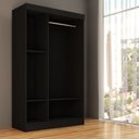 Ver imagem 6 de Guarda-roupa Solteiro Cordoba 2 Portas de Correr Preto - Panorama Móveis