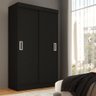 Guarda-roupa Solteiro Cordoba 2 Portas de Correr Preto - Panorama Móveis - 1
